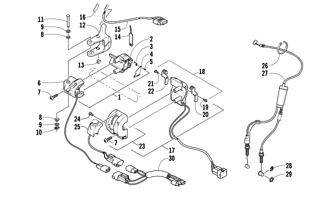 Parts Diagram for Arctic Cat 2005 ZR 900 SNOWMOBILE CONTROL ASSEMBLY