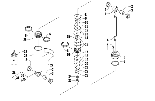 Parts Diagram for Arctic Cat 2006 FIRECAT 500 SNO PRO SNOWMOBILE REAR SUSPENSION REAR ARM SHOCK ABSORBER