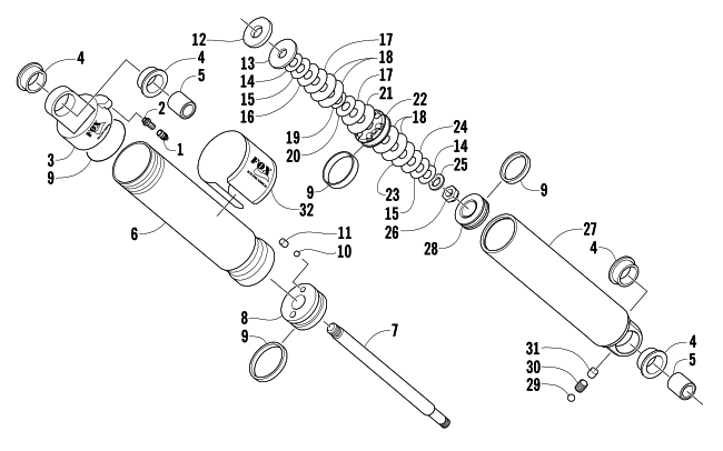 Parts Diagram for Arctic Cat 2005 FIRECAT 700 SNO PRO SNOWMOBILE FRONT SUSPENSION SHOCK ABSORBER