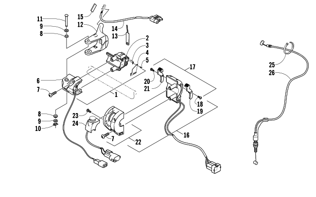 Parts Diagram for Arctic Cat 2005 SABERCAT 700 EFI LX SNOWMOBILE CONTROL ASSEMBLY