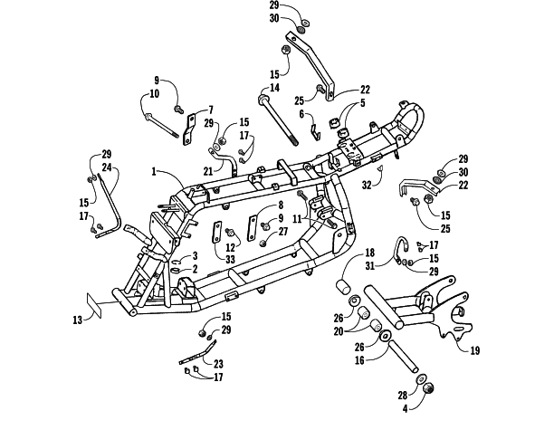 Parts Diagram for Arctic Cat 2005 50 Y-6 YOUTH ATV FRAME AND RELATED PARTS