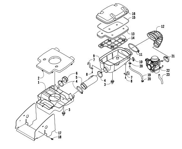 Parts Diagram for Arctic Cat 2005 500 MANUAL TRANSMISSION 4X4 FIS ATV AIR INTAKE ASSEMBLY