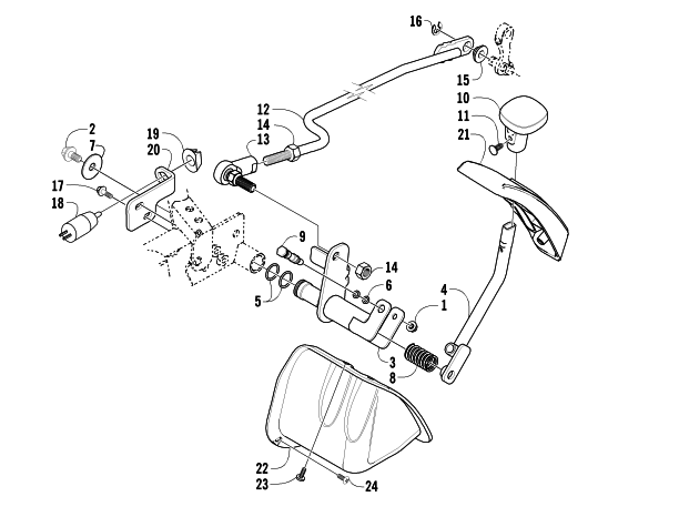 Parts Diagram for Arctic Cat 2005 300 ATV REVERSE SHIFT LEVER ASSEMBLY