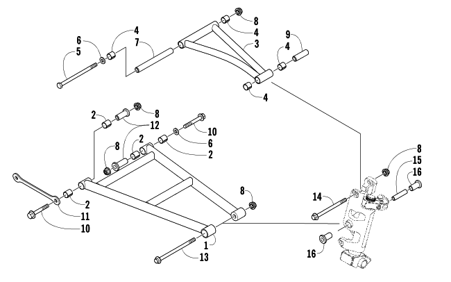 Parts Diagram for Arctic Cat 2005 M6 EFI 153 SNOWMOBILE A-ARM ASSEMBLY