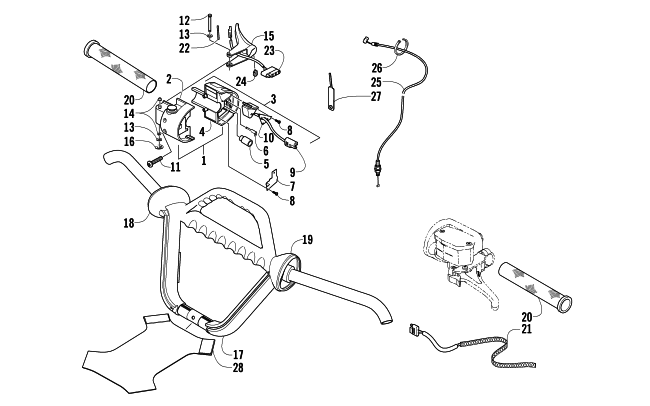 Parts Diagram for Arctic Cat 2006 CROSSFIRE 700 EFI WEST YELLOWSTONE SNOWMOBILE HANDLEBAR AND CONTROLS