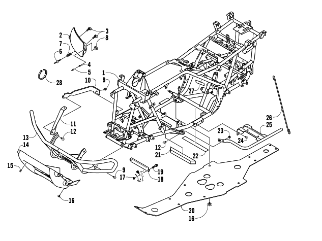 Parts Diagram for Arctic Cat 2005 650 V-2 4X4 FIS CA ATV FRAME AND RELATED PARTS