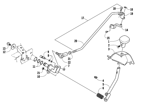 Parts Diagram for Arctic Cat 2005 650 V-2 4X4 FIS CA ATV REVERSE SHIFT LEVER ASSEMBLY