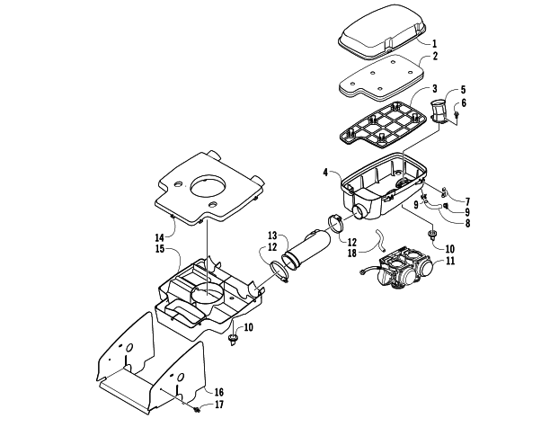 Parts Diagram for Arctic Cat 2005 650 V-2 4X4 FIS LE CA ATV AIR INTAKE ASSEMBLY