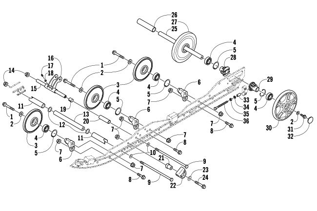 Parts Diagram for Arctic Cat 2006 FIRECAT 500 SNOWMOBILE IDLER WHEEL ASSEMBLY