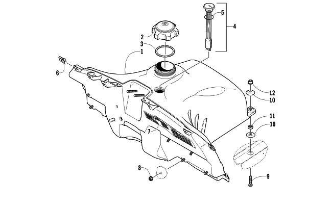 Parts Diagram for Arctic Cat 2005 FIRECAT 700 EFI SNOWMOBILE GAS TANK ASSEMBLY