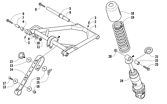 Parts Diagram for Arctic Cat 2005 M7 EFI 162 SNOWMOBILE REAR SUSPENSION FRONT ARM ASSEMBLY