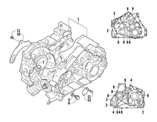 Parts Diagram for Arctic Cat 2005 400 AUTOMATIC TRANSMISSION 4X4 FIS ATV CRANKCASE ASSEMBLY