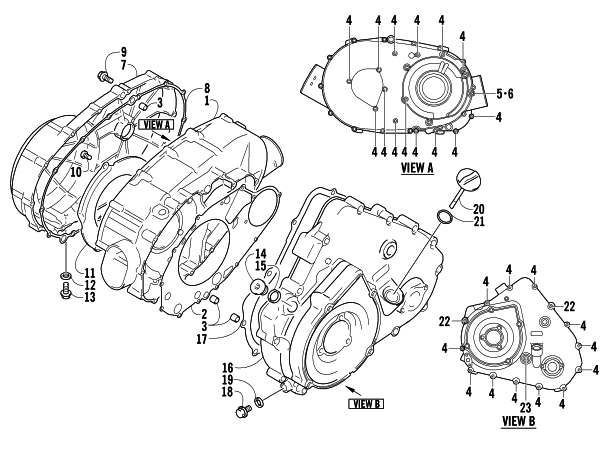 Parts Diagram for Arctic Cat 2005 400 AUTOMATIC TRANSMISSION 4X4 TBX ATV CLUTCH/V-BELT/MAGNETO COVER ASSEMBLY