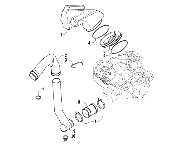 Parts Diagram for Arctic Cat 2005 650 V-2 4X4 FIS CA ATV CASE/BELT COOLING ASSEMBLY