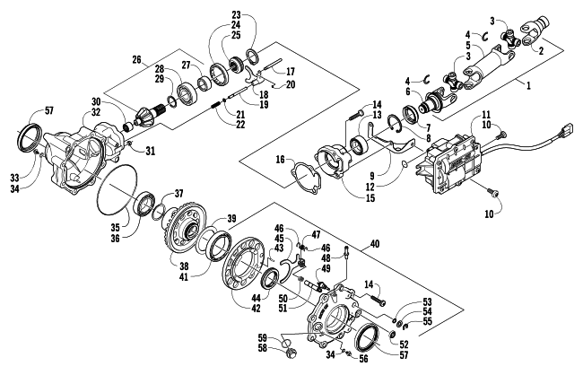 Parts Diagram for Arctic Cat 2005 650 V-2 4X4 FIS CA ATV FRONT DRIVE GEARCASE ASSEMBLY
