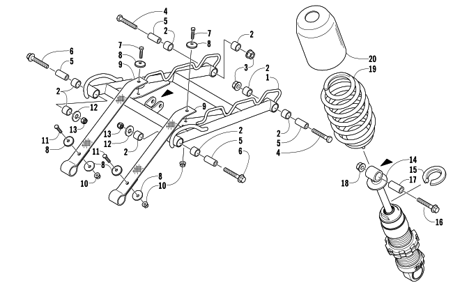 Parts Diagram for Arctic Cat 2005 FIRECAT 700 EFI SNO PRO SNOWMOBILE REAR SUSPENSION FRONT ARM ASSEMBLY