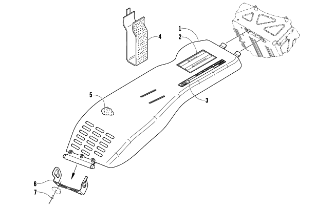 Parts Diagram for Arctic Cat 2005 M7 EFI 162 SNOWMOBILE BELT GUARD ASSEMBLY