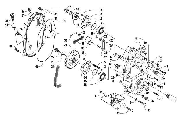 Parts Diagram for Arctic Cat 2006 Z 370 LX SNOWMOBILE DRIVE/DROPCASE ASSEMBLY