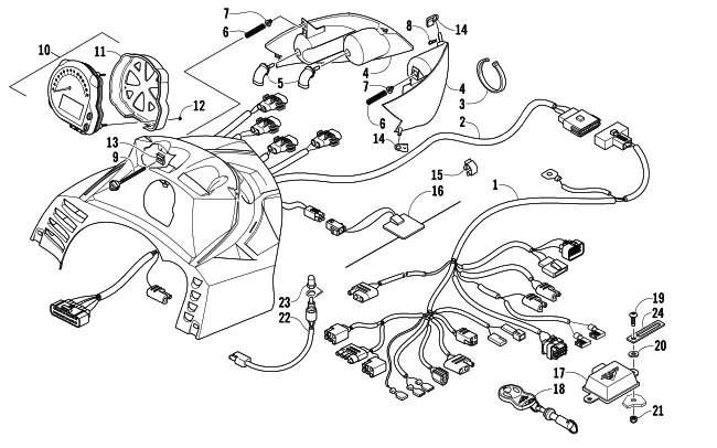 Parts Diagram for Arctic Cat 2005 T660 TOURING SNOWMOBILE HEADLIGHT, INSTRUMENTS, AND WIRING ASSEMBLIES