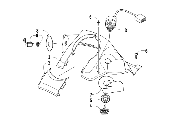 Parts Diagram for Arctic Cat 2005 T660 TURBO ST SNOWMOBILE CONSOLE AND SWITCH ASSEMBLY