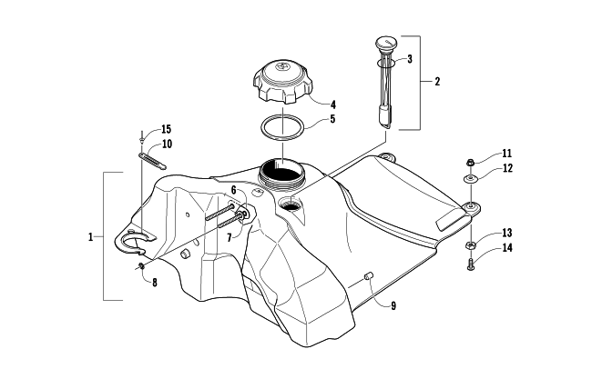 Parts Diagram for Arctic Cat 2005 M6 EFI 153 SNOWMOBILE GAS TANK ASSEMBLY