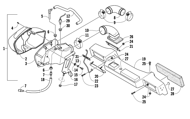 Parts Diagram for Arctic Cat 2005 T660 TOURING SNOWMOBILE AIR SILENCER ASSEMBLY