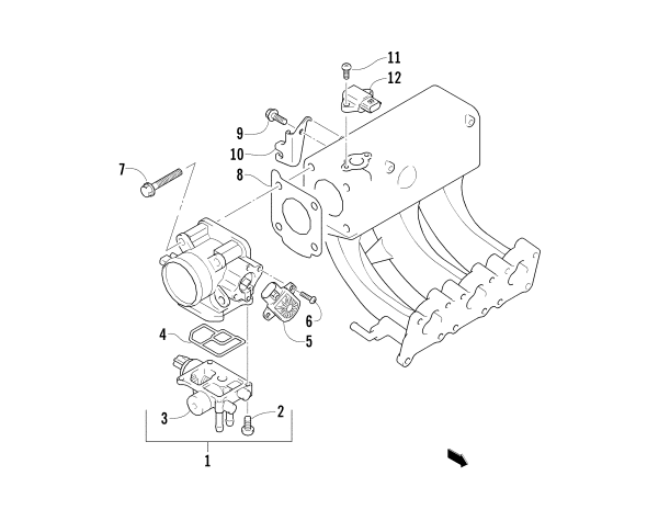 Parts Diagram for Arctic Cat 2007 PANTHER 660 TRAIL SNOWMOBILE THROTTLE BODY ASSEMBLY
