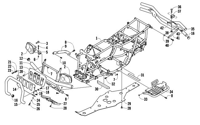 Parts Diagram for Arctic Cat 2005 400 AUTOMATIC TRANSMISSION 4X4 FIS LE GM ATV FRAME AND RELATED PARTS