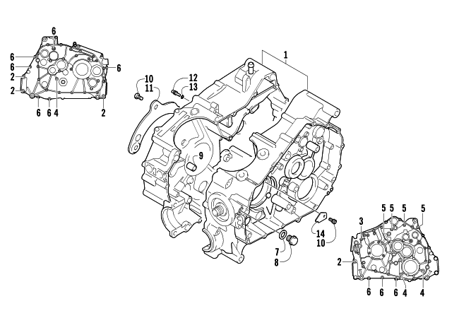 Parts Diagram for Arctic Cat 2004 400 MANUAL TRANSMISSION 4X4 FIS MRP ATV CRANKCASE ASSEMBLY
