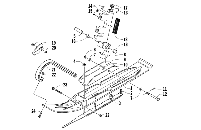Parts Diagram for Arctic Cat 2005 T660 TOURING SNOWMOBILE SKI AND SPINDLE ASSEMBLY