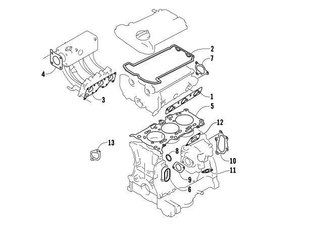 Parts Diagram for Arctic Cat 2006 BEARCAT WIDE TRACK TURBO SNOWMOBILE GASKET SET