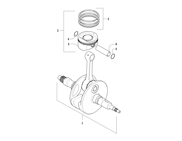Parts Diagram for Arctic Cat 2009 550 TRV LE ATV CRANKSHAFT AND PISTON ASSEMBLY