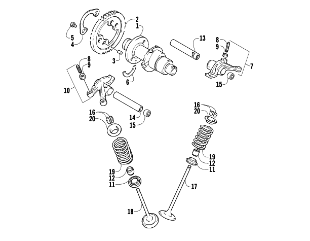 Parts Diagram for Arctic Cat 2008 PROWLER XT 650 H1 AUTOMATIC 4X4 ATV CAMSHAFT/VALVE ASSEMBLY