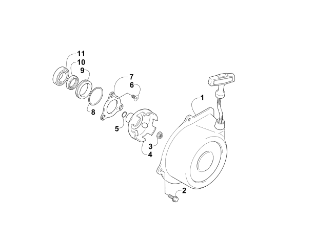 Parts Diagram for Arctic Cat 2006 650 H1 AUTOMATIC TRANSMISSION 4X4 SE CA ATV RECOIL STARTER ASSEMBLY