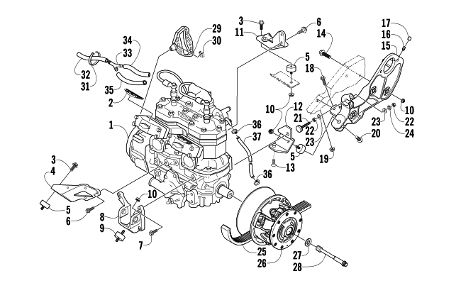 Parts Diagram for Arctic Cat 2005 PANTERA 600 EFI SNOWMOBILE ENGINE AND RELATED PARTS