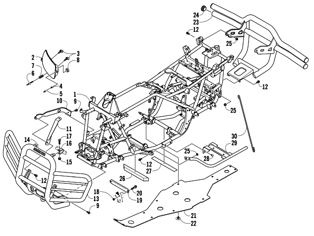 Parts Diagram for Arctic Cat 2005 500 AUTOMATIC TRANSMISSION 4X4 FIS LE ATV FRAME AND RELATED PARTS