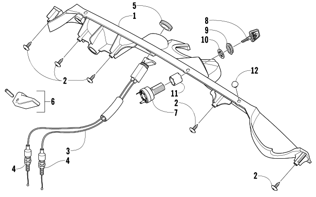 Parts Diagram for Arctic Cat 2005 SABERCAT 500 LX SNOWMOBILE CONSOLE AND SWITCH ASSEMBLY