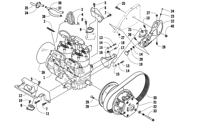 Parts Diagram for Arctic Cat 2005 KING CAT 900 SNOWMOBILE ENGINE AND RELATED PARTS