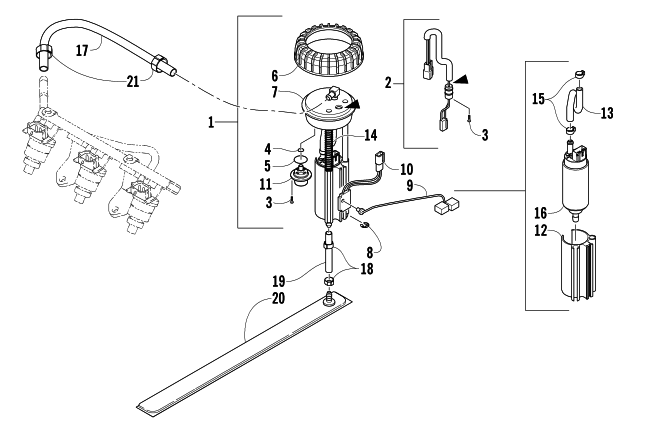 Parts Diagram for Arctic Cat 2006 T660 TOURING SNOWMOBILE FUEL PUMP ASSEMBLY