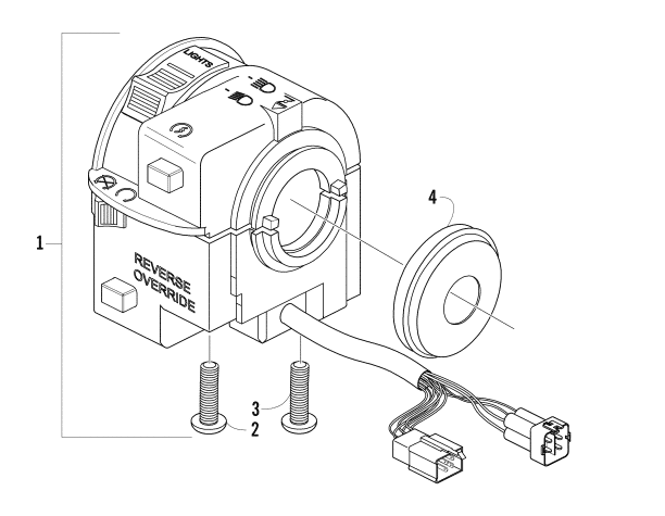 Parts Diagram for Arctic Cat 2004 500 AUTOMATIC TRANSMISSION 4X4 FIS MRP ATV CONTROL SWITCH HOUSING ASSEMBLY