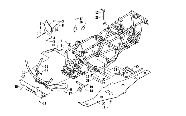 Parts Diagram for Arctic Cat 2005 400 AUTOMATIC TRANSMISSION 4X4 TBX ATV FRAME AND RELATED PARTS