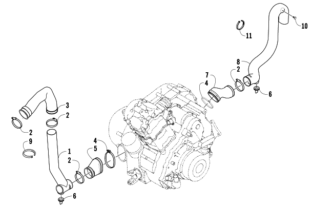 Parts Diagram for Arctic Cat 2005 500 AUTOMATIC TRANSMISSION 4X4 TBX ATV CASE/BELT COOLING ASSEMBLY