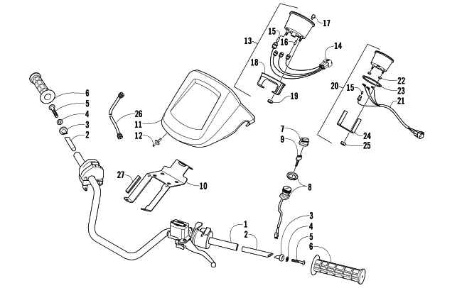Parts Diagram for Arctic Cat 2005 400 AUTOMATIC TRANSMISSION 4X4 TBX ATV HANDLEBAR ASSEMBLY