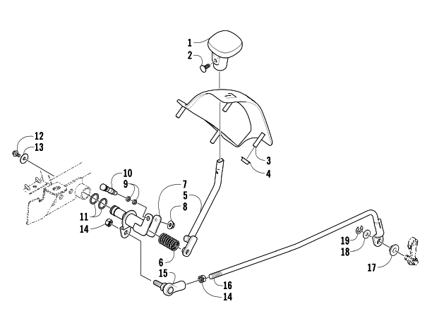 Parts Diagram for Arctic Cat 2005 400 AUTOMATIC TRANSMISSION 4X4 TBX ATV REVERSE SHIFT LEVER ASSEMBLY