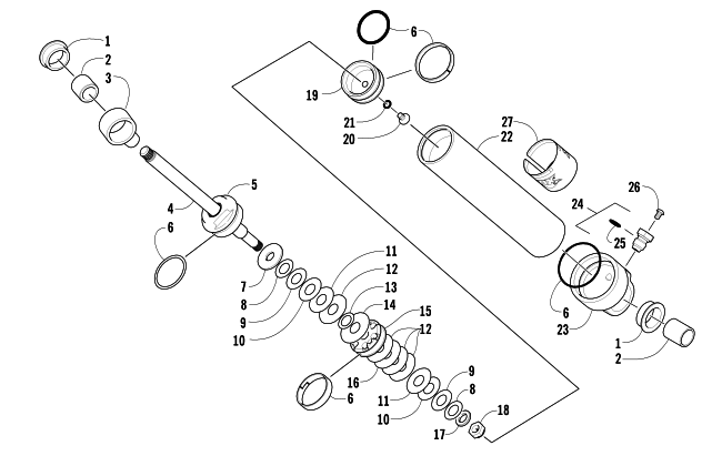 Parts Diagram for Arctic Cat 2005 M7 EFI 141 SNOWMOBILE REAR SUSPENSION REAR ARM SHOCK ABSORBER
