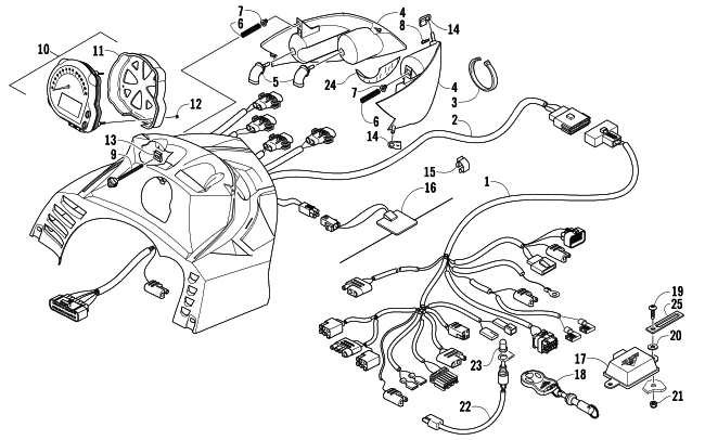 Parts Diagram for Arctic Cat 2005 T660 TURBO SNOWMOBILE HEADLIGHT, INSTRUMENTS, AND WIRING ASSEMBLIES