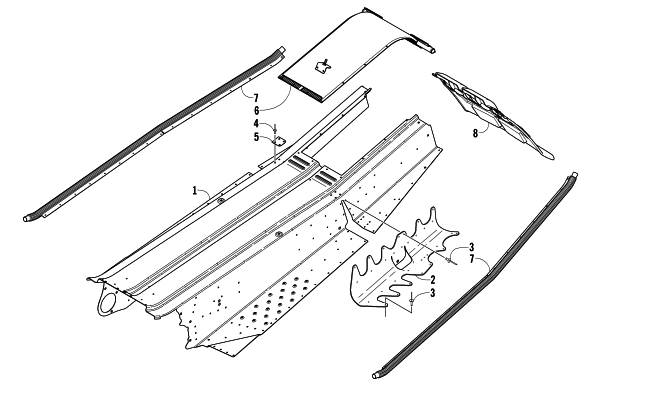Parts Diagram for Arctic Cat 2005 FIRECAT 600 EFI LIMITED EDITION SNO PRO SNOWMOBILE TUNNEL, COOLING, AND SNOWFLAP
