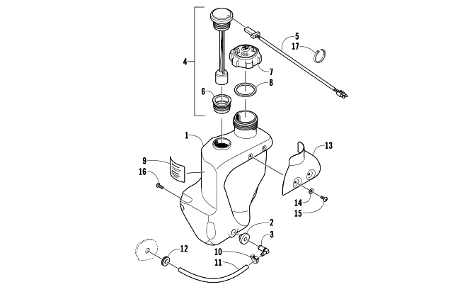 Parts Diagram for Arctic Cat 2007 M1000 EFI 153 SNOWMOBILE OIL TANK ASSEMBLY