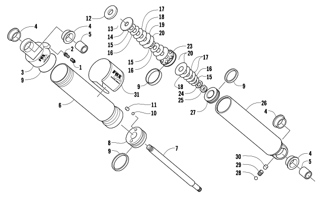 Parts Diagram for Arctic Cat 2005 M7 EFI LE SNOWMOBILE FRONT SUSPENSION SHOCK ABSORBER