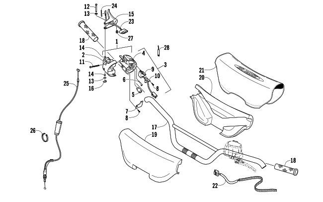 Parts Diagram for Arctic Cat 2005 T660 TURBO SNOWMOBILE HANDLEBAR AND CONTROLS